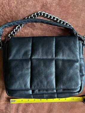 Black Leather RPS Shoulder Bag